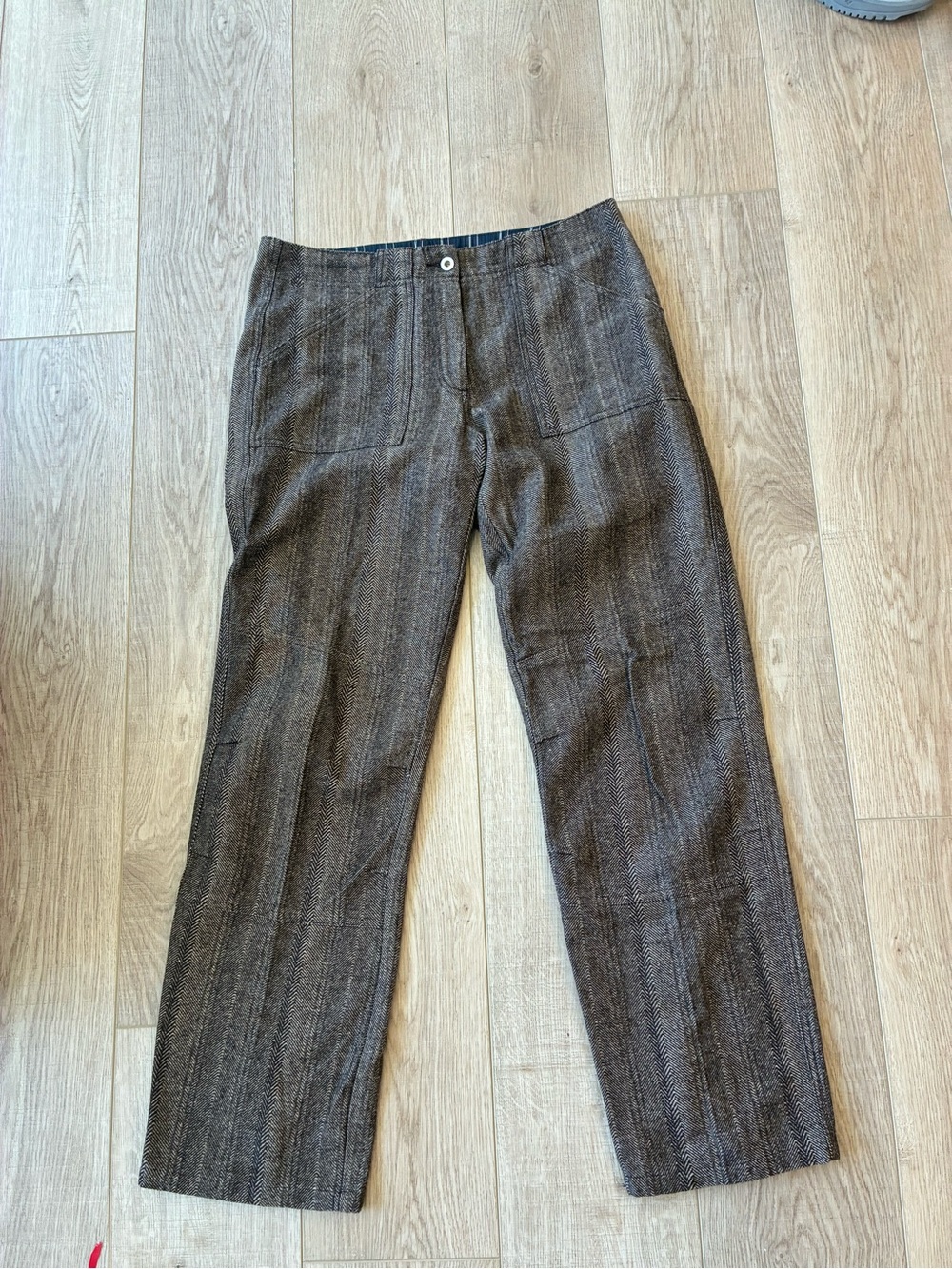 Sundance Herringbone Dress Pants wool blend tweed size 8 straight leg